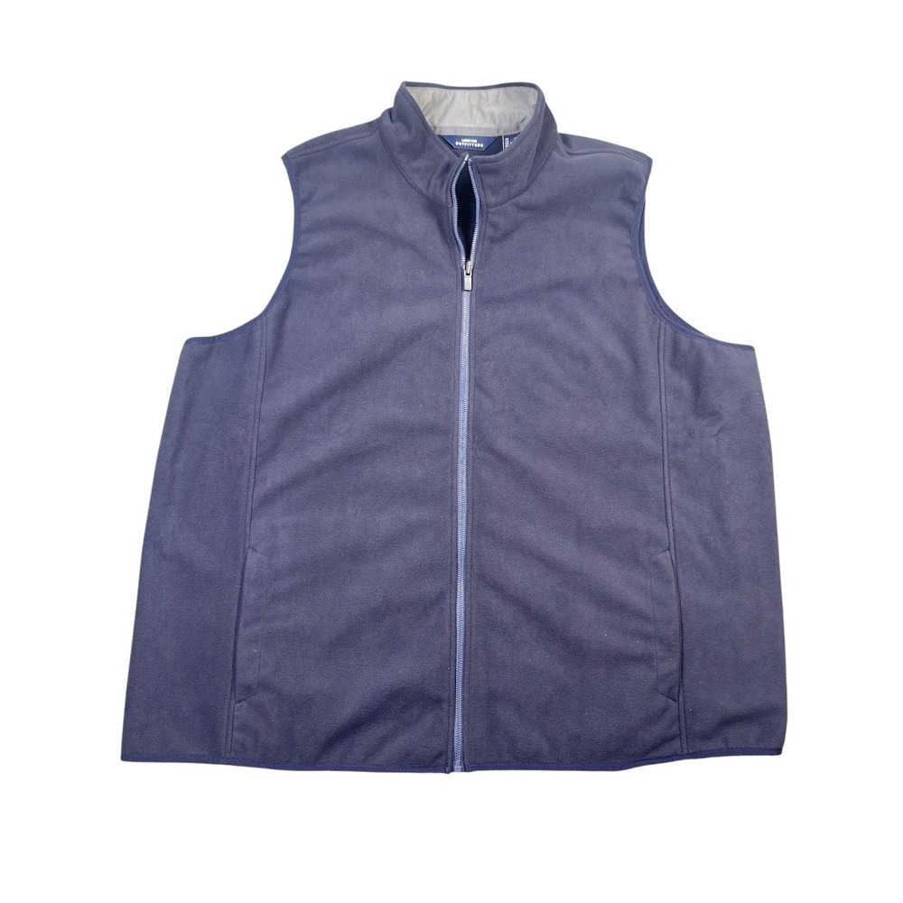 Lands' End Outfitters Men's 3X Navy Full Zip Fleece Vest